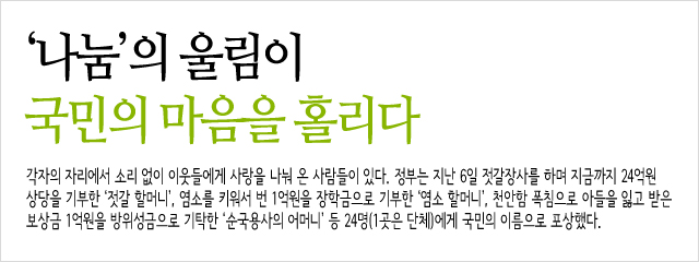 나눔의 울림이 국민의 마음을 홀리다