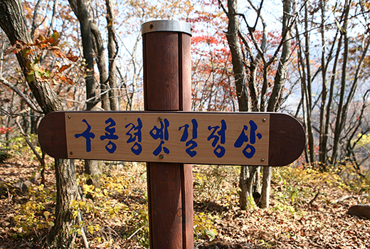 양양과 홍천 사람들이 물건을 바꿨던 주막이 있던 구룡령 옛길 정상. 