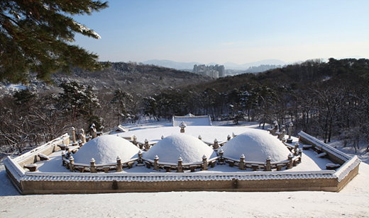 조선왕릉 중 유일한 삼연릉인 경릉. 