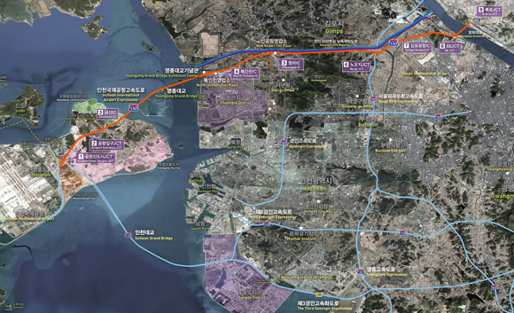 인천국제공항고속도로 노선도