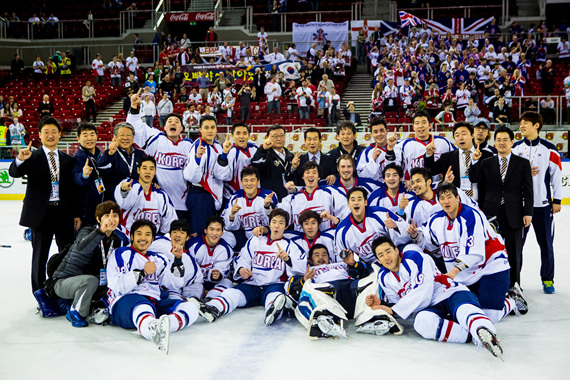 남자 아이스하키 국가대표팀 단체사진.