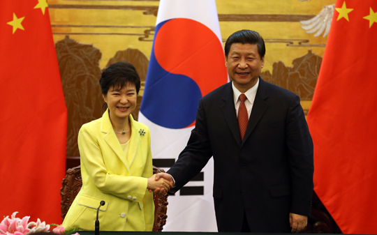 박근혜 대통령과 시진핑 중국 국가주석. 