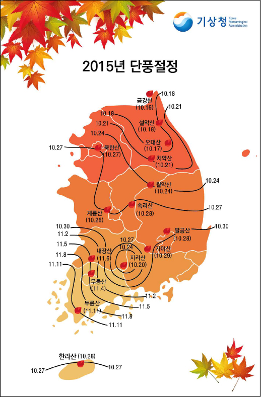 단풍절정시기는 언제?