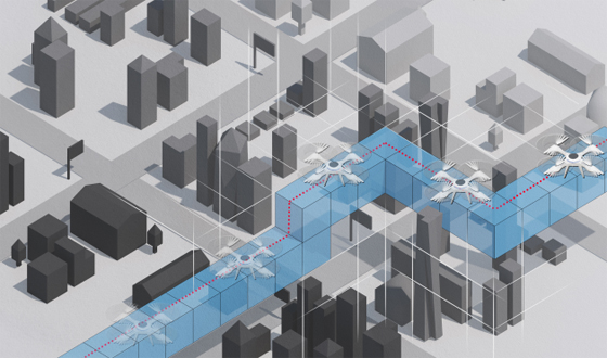 3차원 격자기반 드론길 개념도