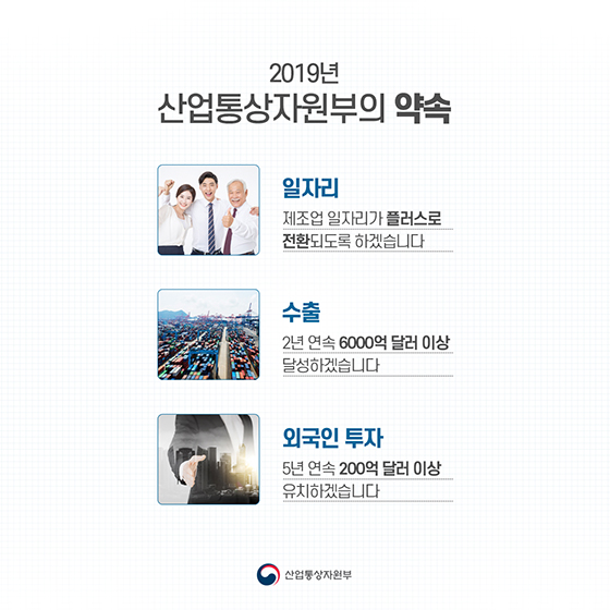 2019년 산업통상자원부 업무 계획