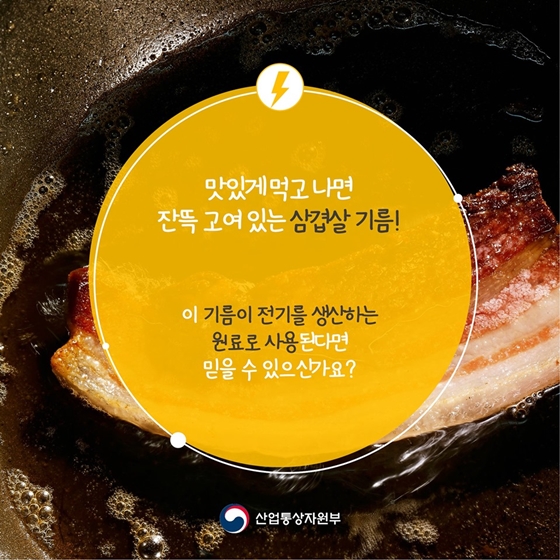 삼겹살 기름으로 전기를 만든다고요?