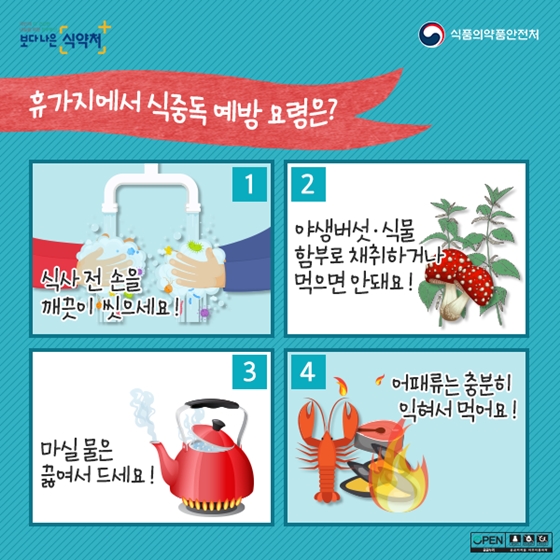 여름 휴가철 식품 안전정보