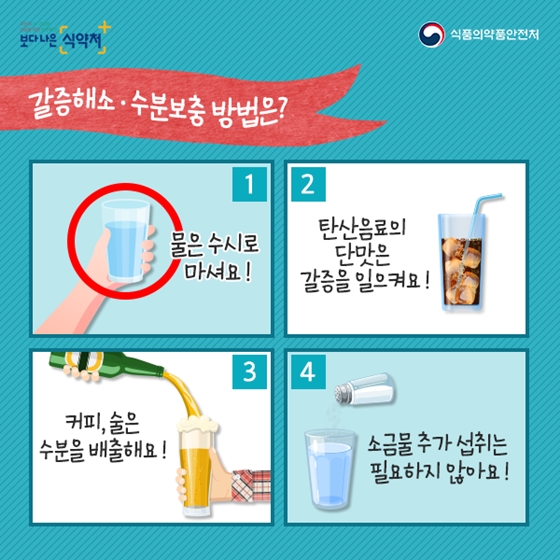 여름 휴가철 식품 안전정보