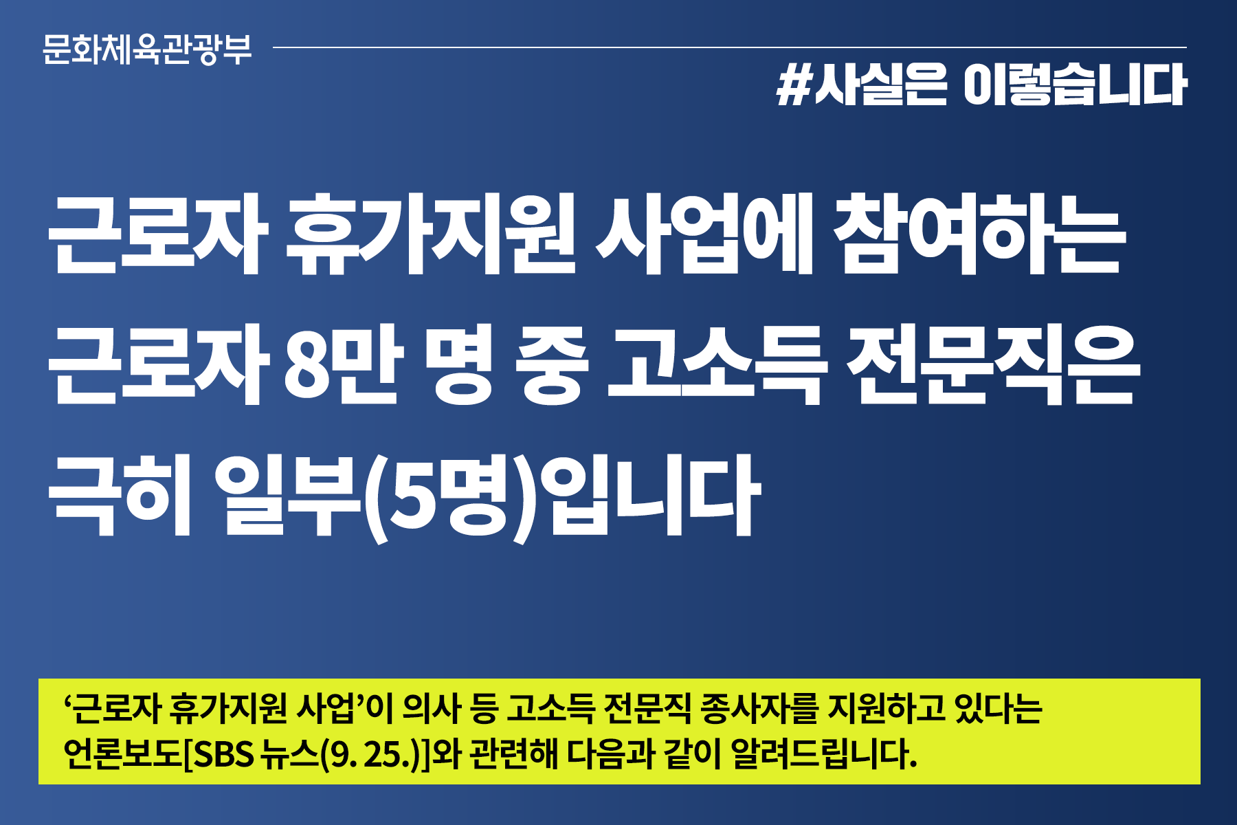 근로자 휴가지원 사업 고소득 전문직, 근로자 8만 명 중 ‘5명’