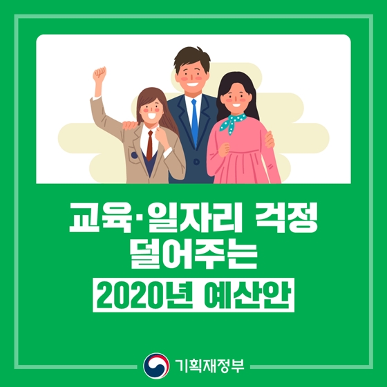 교육·일자리 걱정 덜어주는 2020년 예산안