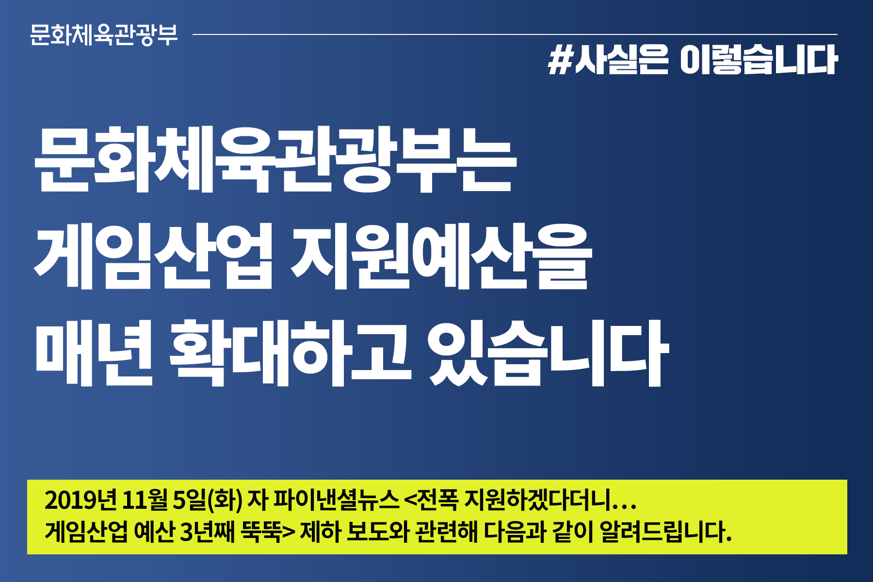 문화체육관광부, 게임산업 예산 매년 확대