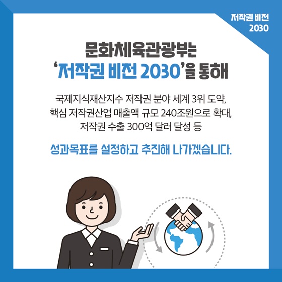 문화가 경제가 되는 저작권 강국을 실현하겠습니다.