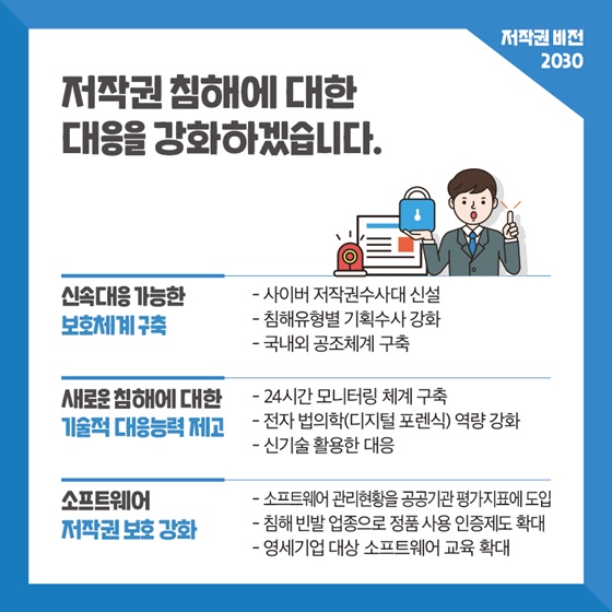 문화가 경제가 되는 저작권 강국을 실현하겠습니다.