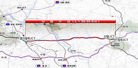 광주-원주 고속도로 위치도 (제공=국토교통부)