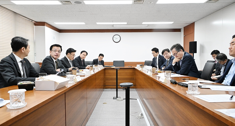 최상목 대통령 권한대행 부총리 겸 기획재정부 장관이 3월 13일 오전 서울 종로구 정부서울청사에서 열린 '대외경제현안간담회'를 주재하고 있다.