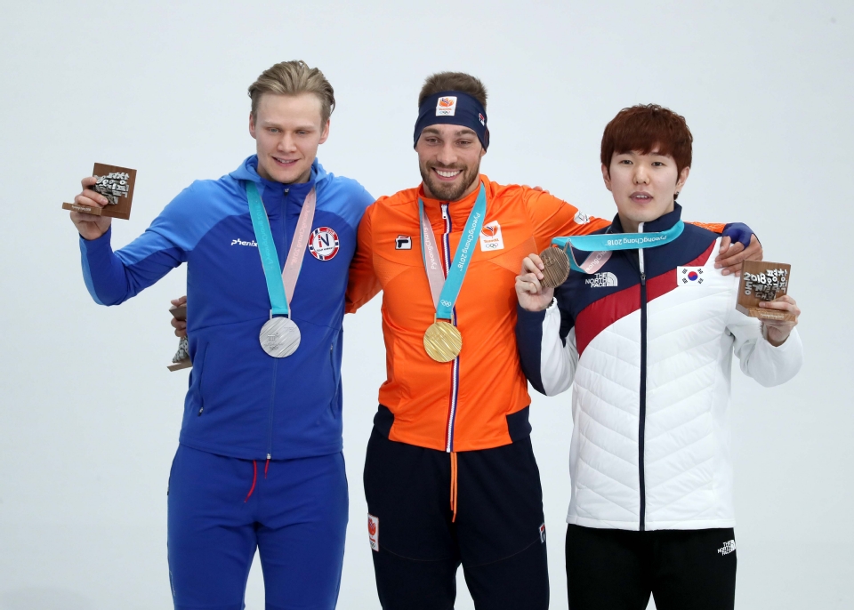 스피드스케이팅 남자 1,000m 경기, 김태윤 선수 동메달(사진출처 : 대한체육회)