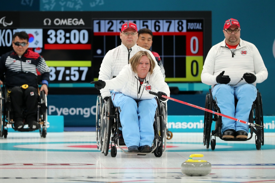 2018 평창동계패럴림픽 휠체어컬링 대한민국 대 노르웨이 4강전 경기