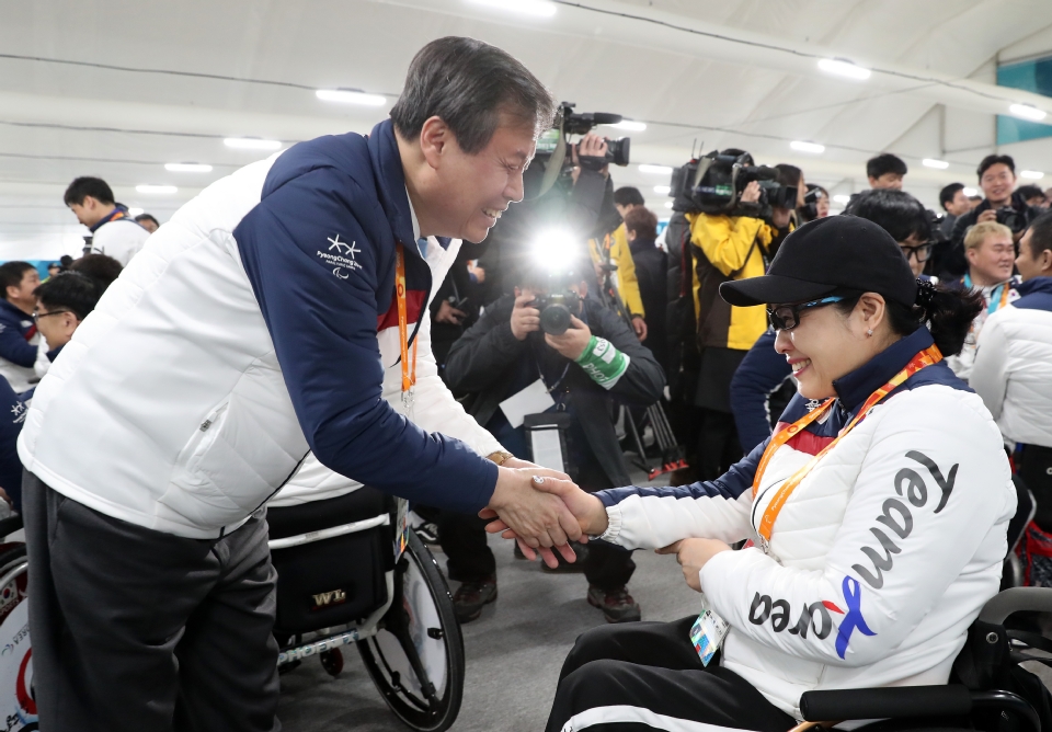 19일 강원도 평창선수촌에서 2018 평창 동계패럴림픽 대한민국 선수단 해단식이 열렸다.