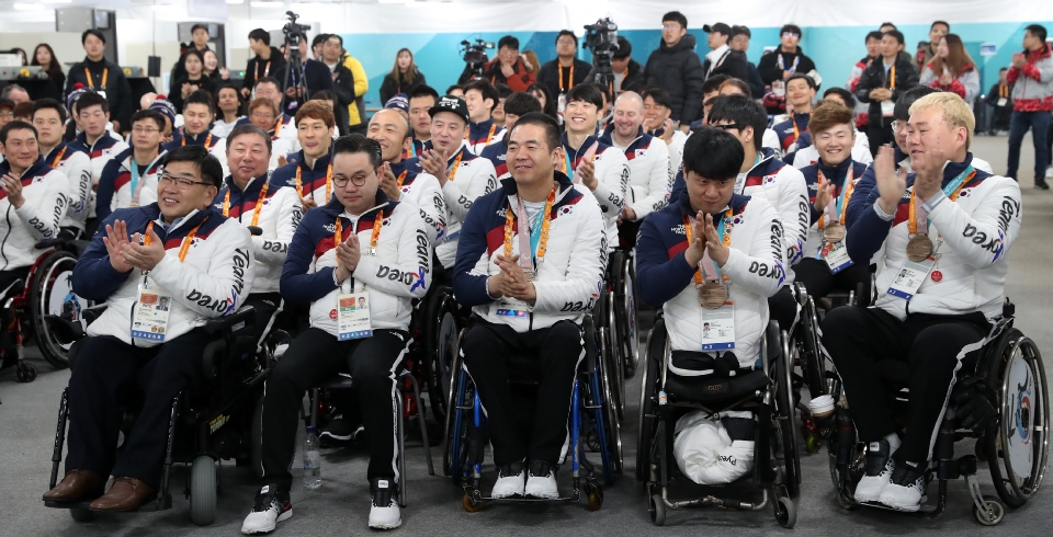 19일 강원도 평창선수촌에서 2018 평창 동계패럴림픽 대한민국 선수단 해단식이 열렸다.