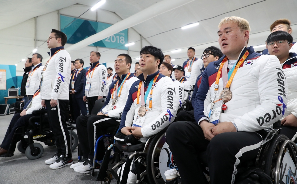 19일 강원도 평창선수촌에서 2018 평창 동계패럴림픽 대한민국 선수단 해단식이 열렸다.