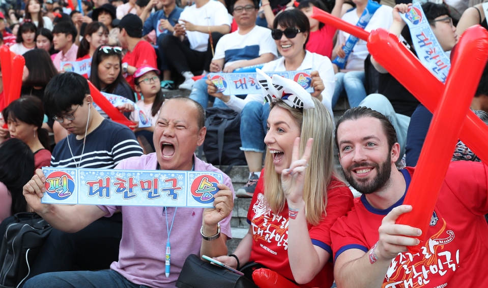 2018 러시아 월드컵, 한국-스웨덴 경기 응원