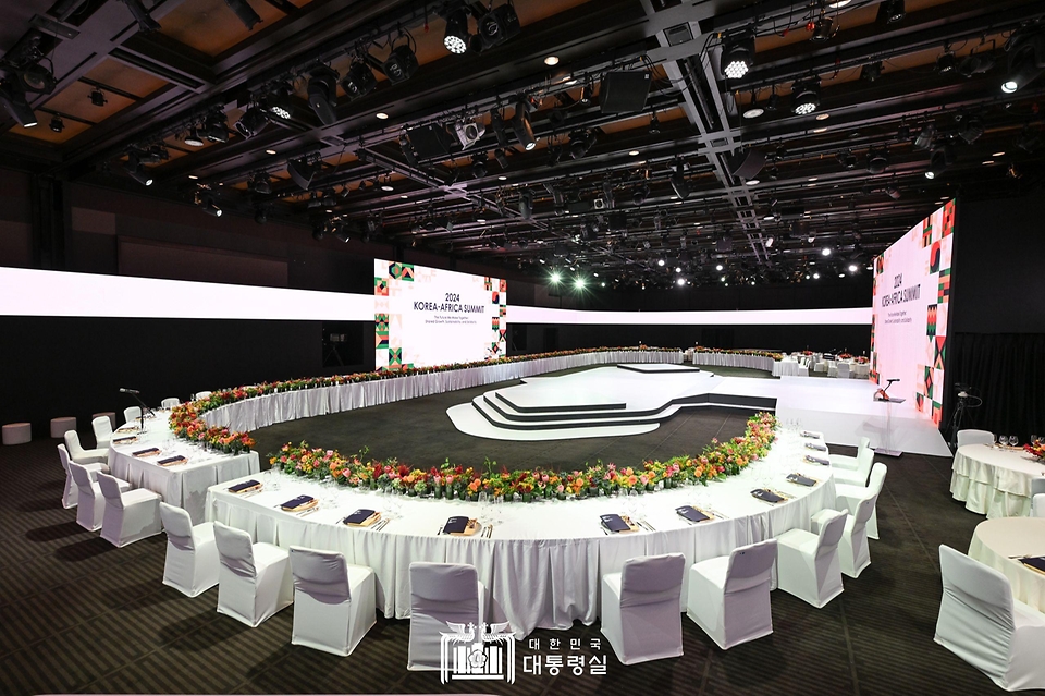 3일 서울 중구 신라호텔에서 열린 ‘2024 한-아프리카 정상회의’ 환영 만찬장 모습이다.
