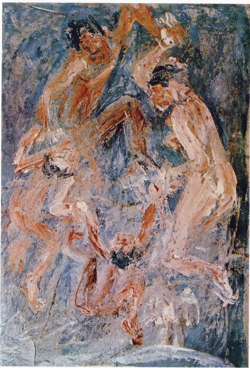 이중섭 <춤추는 가족1>, 1953-1954, 41.3×28.9cm, 종이에 유채와 에나멜 