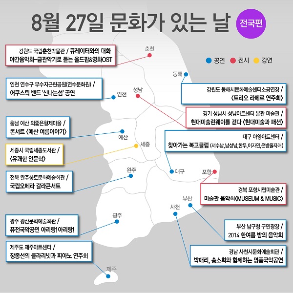 문화가 있는 날 전국 행사 지도.