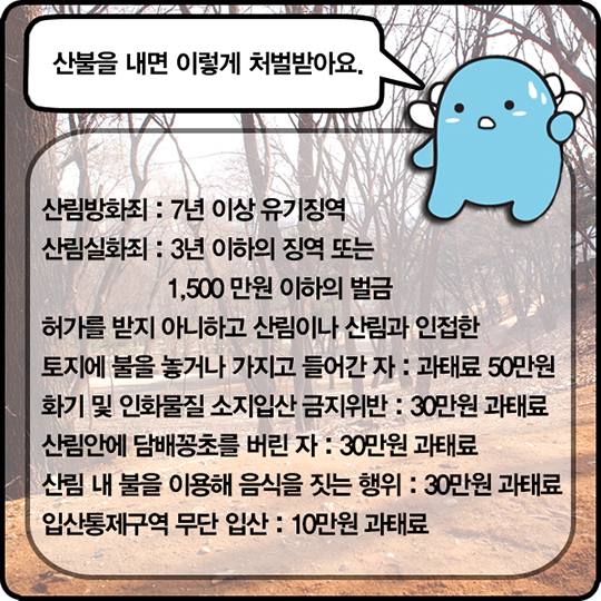 산불을 내면 받게 되는 처벌은?