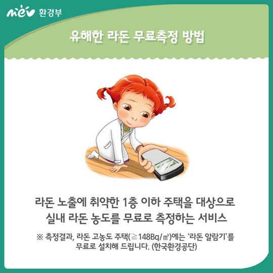 유해한 라돈 무료측정 방법