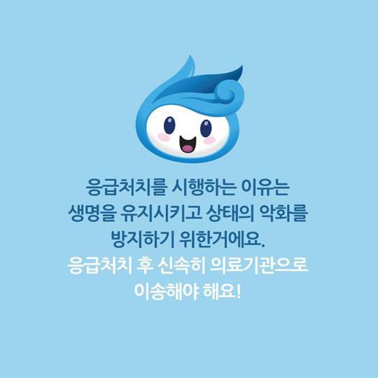 응급처치 후 신속히 의료기관으로 이송