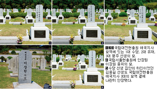 (사진:1,2,3,5 국립대전현충원, 4. 국립서울현충원)