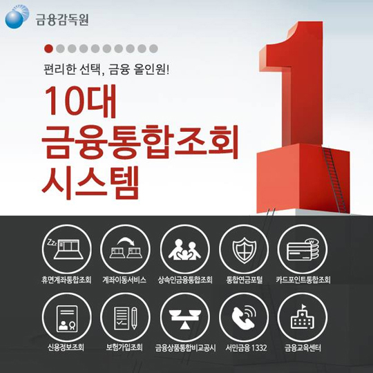 금융 올인원, 10대 금융통합조회 시스템