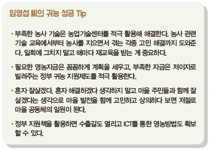 임영섭 씨의 귀농 성공 Tip