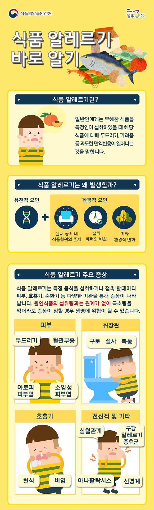 식품 알레르기 바로 알기 하단내용 참조