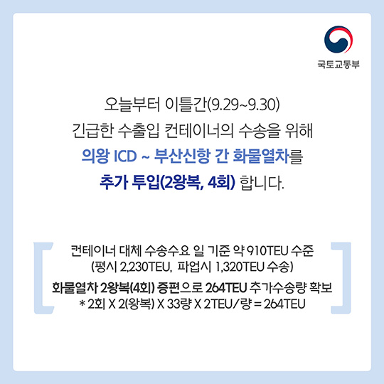 철도파업 관련 화물 비상수송 추가대책