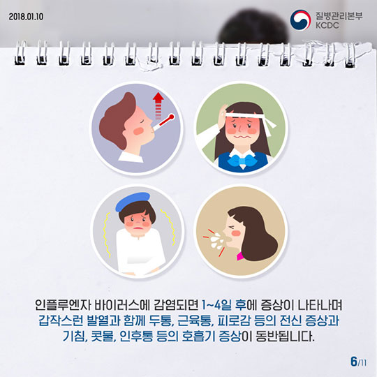 콜록콜록 전국은 지금 인플루엔자 주의보