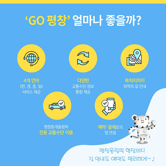 평창 올림픽 가는 길, ‘GO 평창’ 앱 사용하자!