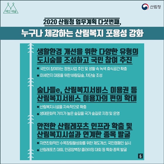 2020년 산림청 업무계획