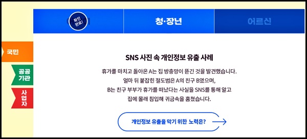 각자에 맞는 규칙을 찾아볼 수 있다. <출처=개인정보보호위원회>