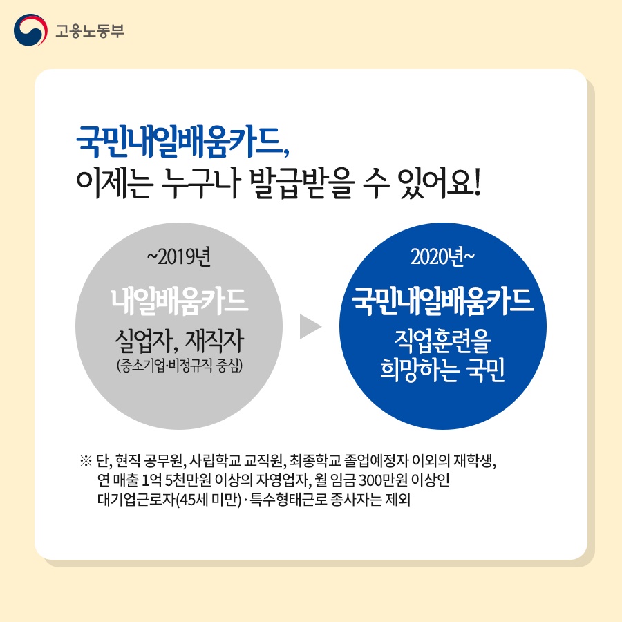 새롭게 탄생한 '국민내일배움카드'…뭐가 달라졌나? - 카드/한컷 | 뉴스 | 대한민국 정책브리핑