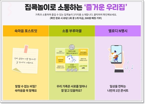 집콕놀이로 소통하는 즐거운 우리집(출처=즐거운 우리집 집콕놀이를 소개해줘 공모전 홈페이지)