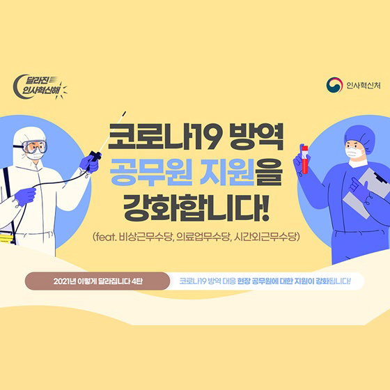 코로나19 방역 공무원 지원을 강화합니다! (feat. 비상근무수당, 의료업무수당, 시간외근무수당)