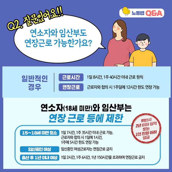 연소자와 임산부도 연장근로 가능한가요?