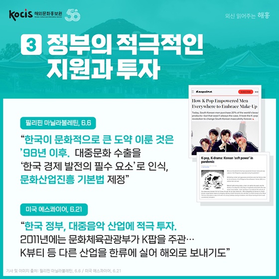 정부의 적극적인 지원과 투자