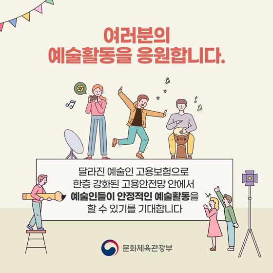 여러분의 예술활동을 응원합니다.