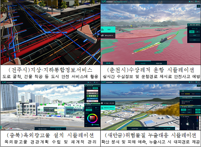 LX한국국토정보공사 디지털 트윈 민간협업사업 서비스 사례(예시).