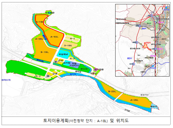 성남낙생 지구 토지이용계획 및 위치도