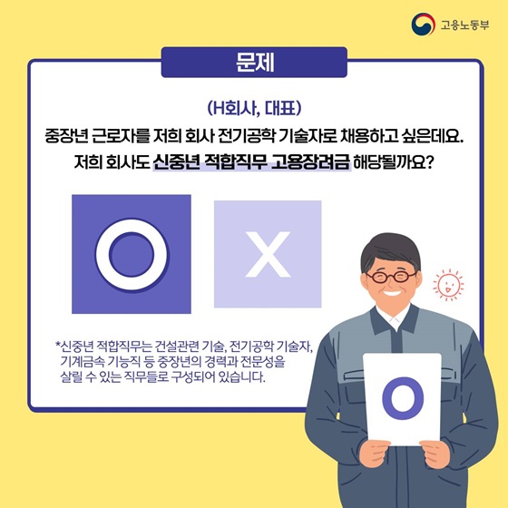 저희 회사도 신중년 적합직무 고용장려금 해당될까요?