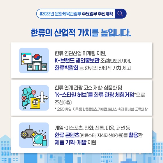 한류의 산업적 가치를 높입니다.